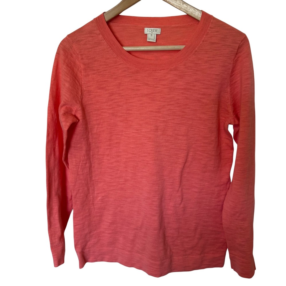 J.Crew Tippi Sweater Women S Coral Pink Excellent Cotton Slub Knit B7207